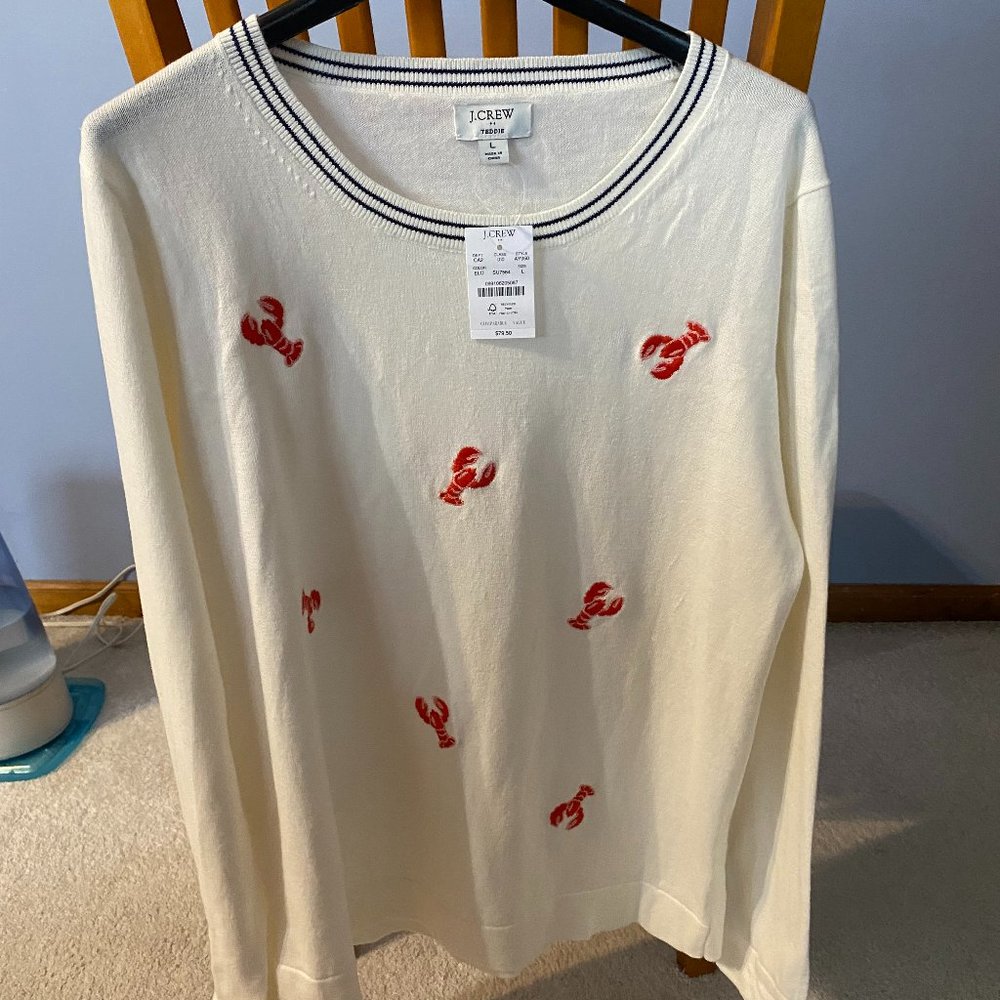 J. Crew Factory LOBSTER sweater size LARGE - New!